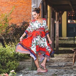 New Boho Mid Length Dress